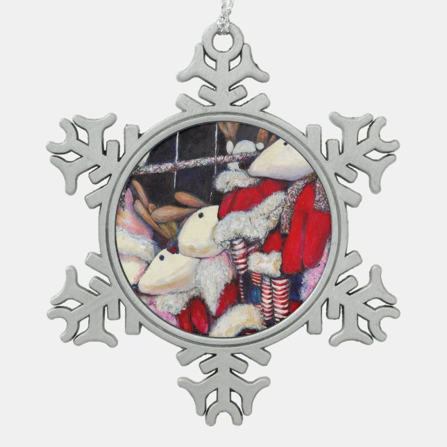 Reality on Vacation Snowflake Pewter Christmas Ornament (Front)