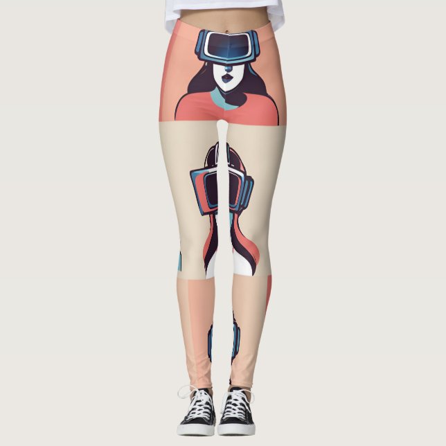 "Reality? Optional: Futuristic VR Headset Leggings (Front)