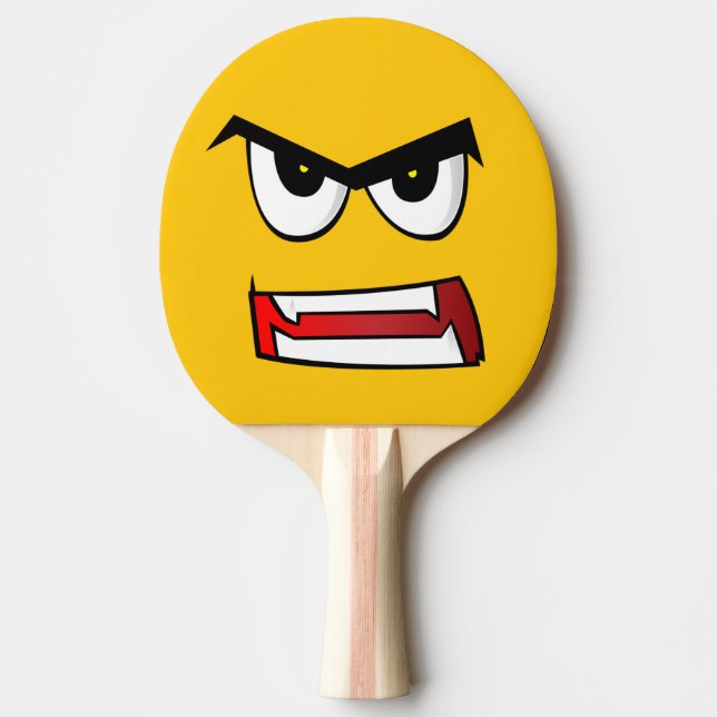 Really Angry Yellow Emoji Ping Pong Paddle (Front)
