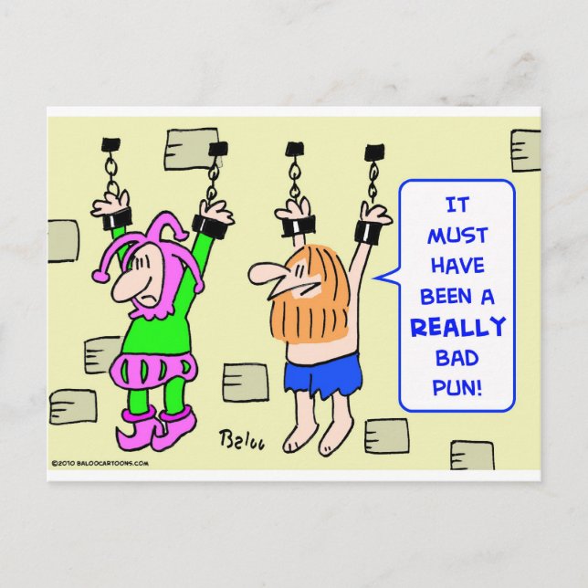 really bad pun hanging prisoners postcard (Front)