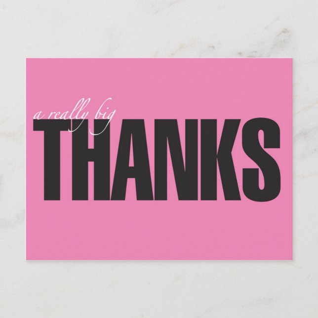 Really Big Thanks Postcard (Front)