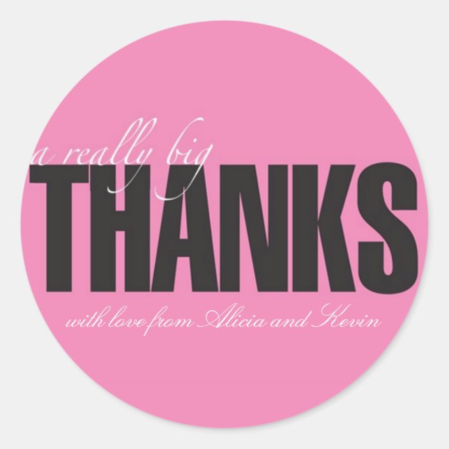 Really Big Thanks Sticker (Front)