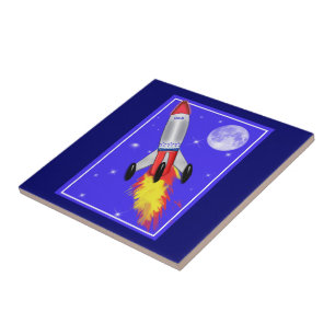 Really Cool Rocket in Space Tile