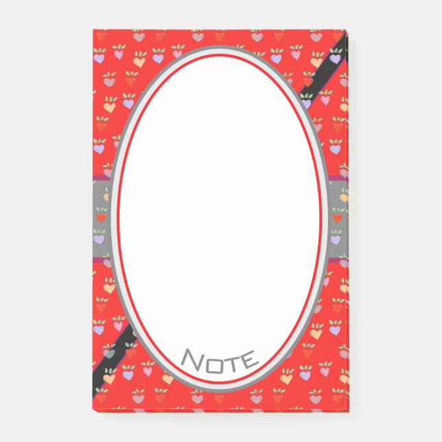 Really Cute Heart Pattern Post-it Notes (Front)