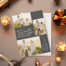 Really Exited Grey Holiday Pregnancy Announcement