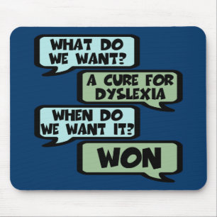 Really funny dyslexia mouse mat