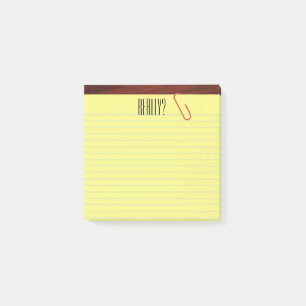 "Really?" Legal Pad On Desktop Funny 3X3 Post-it Notes