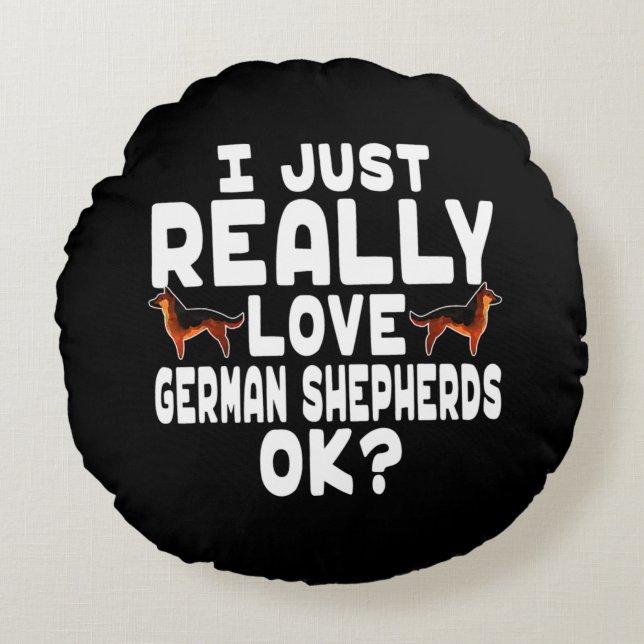 Really Love German Shepherd Round Cushion (Front)