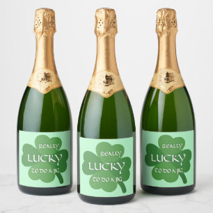 Really Lucky To Do a Jig Sparkling Wine Label