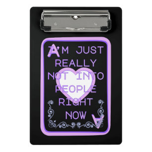 Really Not Into People Right Now Ace of Hearts Mini Clipboard