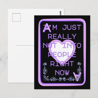 Really Not Into People Right Now Ace of Hearts Postcard
