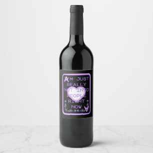 Really Not Into People Right Now Ace of Hearts Wine Label