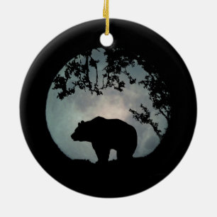 Really Pretty Bear and Moon Christmas Ornament