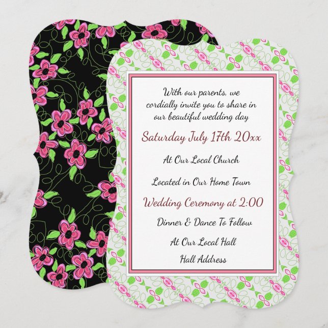 Really Pretty Wedding Invitation (Front/Back)