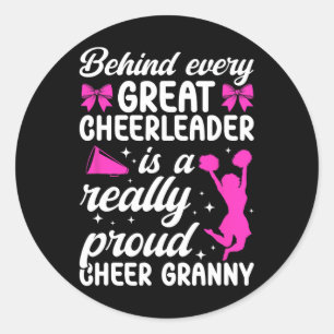 Really Proud Cheer Granny Of A Cheerleader Granny  Classic Round Sticker