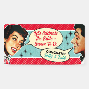 Really Retro Couples Wedding Shower Banner 2
