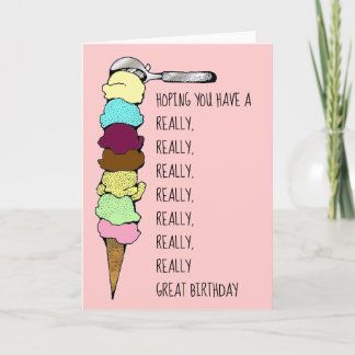 Really Tall Ice Cream Cone Card