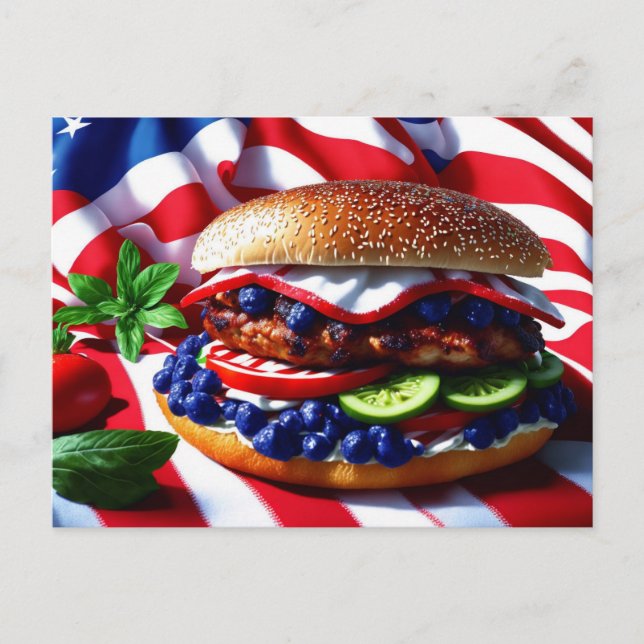 Really Tasty American Burger Postcard (Front)