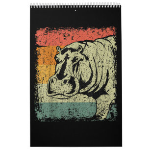 Really Vintage Hippopotamus Hippo   Hippo Lover Calendar
