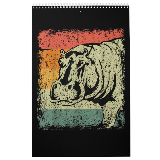 Really Vintage Hippopotamus Hippo | Hippo Lover Calendar (Cover)