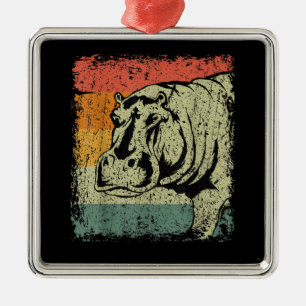 Really Vintage Hippopotamus Hippo   Hippo Lover Metal Tree Decoration