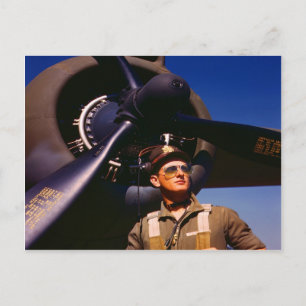 Really wonderful to come home Pilot and war plane Postcard