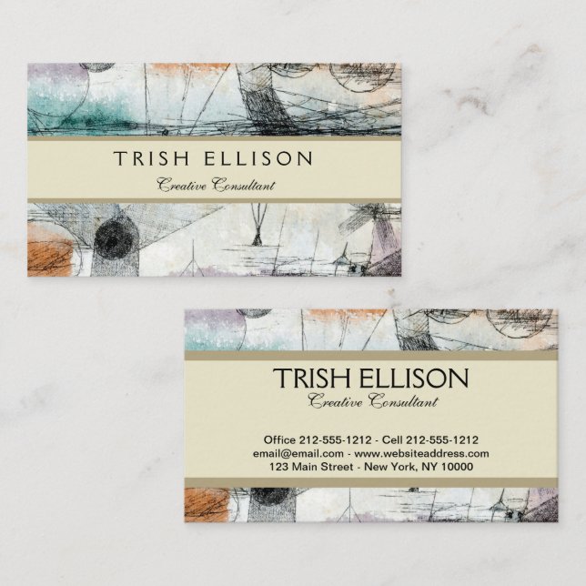 Realm of Air Paul Klee Abstract Expressionist Business Card (Front/Back)