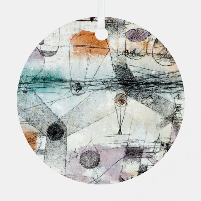 Realm of Air Paul Klee Abstract Expressionist Metal Tree Decoration (Back)