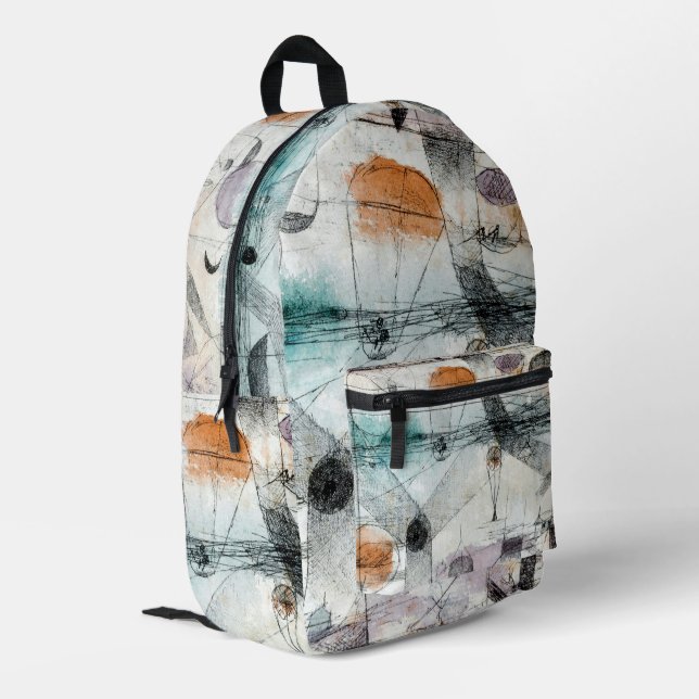 Realm of Air Paul Klee Abstract Expressionist Printed Backpack (Back Corner Left)