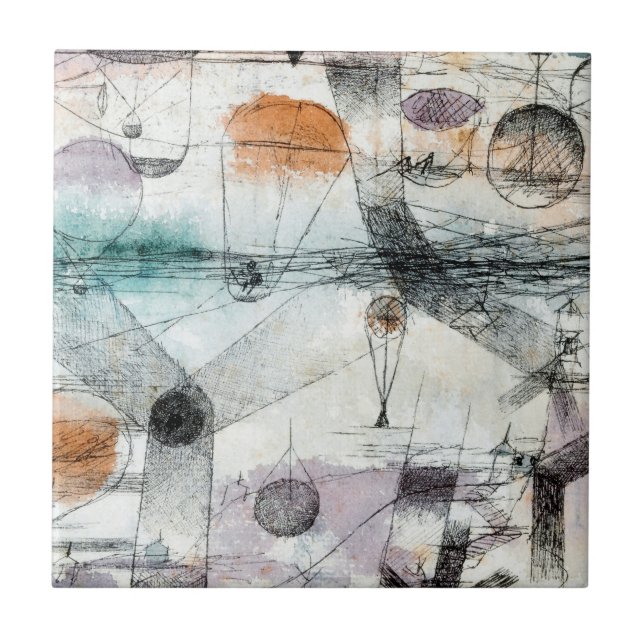 Realm of Air Paul Klee Abstract Expressionist Tile (Front)