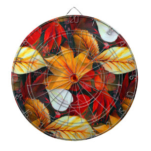 Realm of Foliage with Maple Leaves in Warm Colours Dartboard
