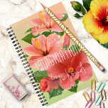 Realm of Words Imagination has no Bounds Floral Notebook<br><div class="desc">This stylish and beautiful notebook features pink red hibiscus flowers with an inspirational text on the cover. Customise the quote and personalised name as desired.</div>