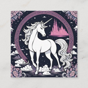realms untold, the last unicorn unfolds square business card
