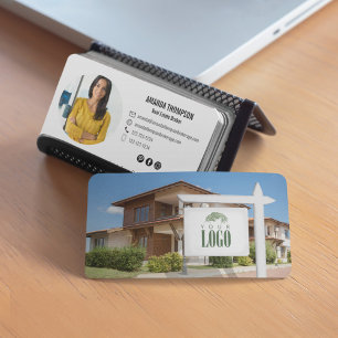 Realtor Add Your Logo Custom Photo  Business Card