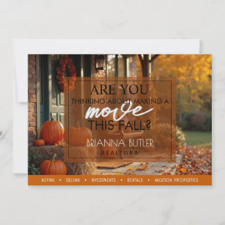 Realtor Agent Fall Real Estate Farming Postcard 