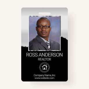 Realtor Agent in Black and Silver ID Badge