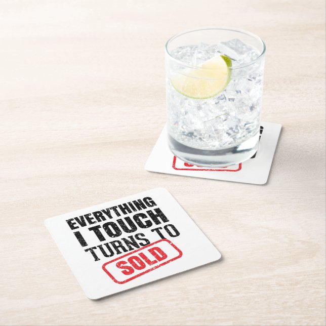 Realtor Agent  Square Paper Coaster (Insitu)