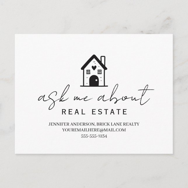 Realtor Ask Me About Real Estate Promotional  Postcard (Front)