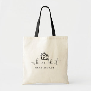 Realtor Ask Me About Real Estate Promotional Tote Bag