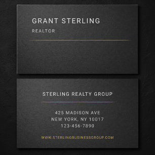 Realtor Black Professional  Business Card