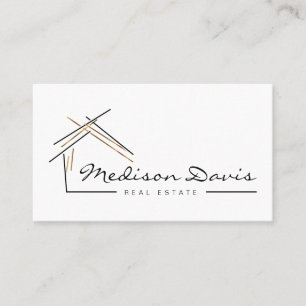 Realtor branding  with house in gold  business car business card