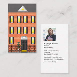 Realtor Brick Townhouse Photo Business Card