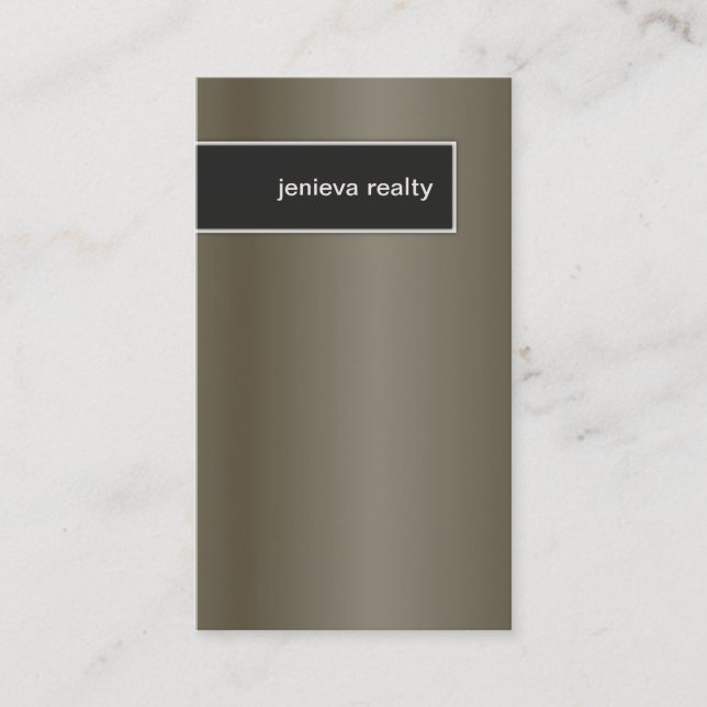 Realtor Business Card Elegant Metallic Pewter (Front)
