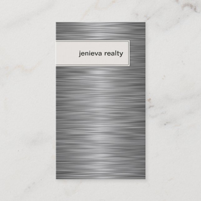Realtor Business Card Elegant Metallic Texture (Front)