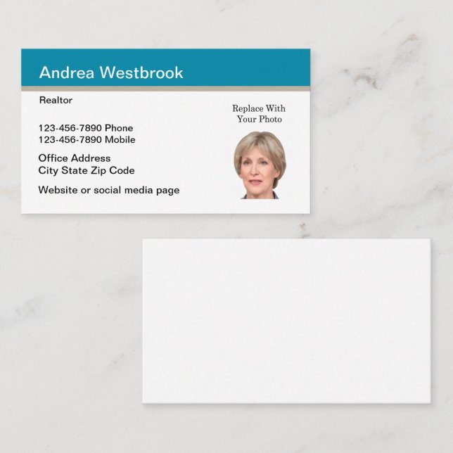 Realtor Business Cards Photo Templates (Front/Back)