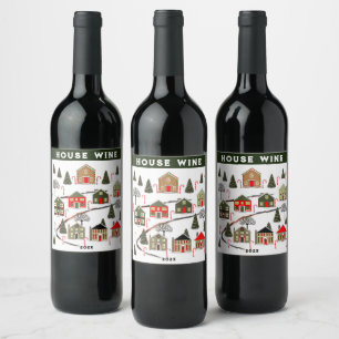 Realtor Christmas Holiday Wine Label