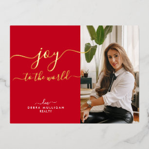 Realtor Christmas Holidays Postcard - Gold Foil