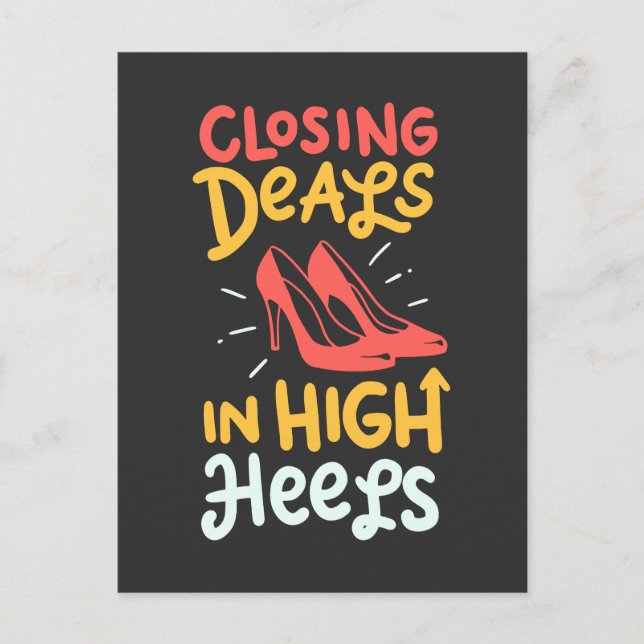 Realtor - Closing Deals In High Heels Postcard (Front)