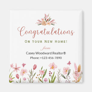 Realtor Congratulations Personalised Flowers Magnet