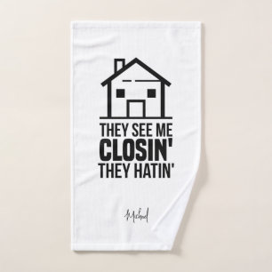 Realtor Estate Agent Brag Gag Personalised Hand Towel